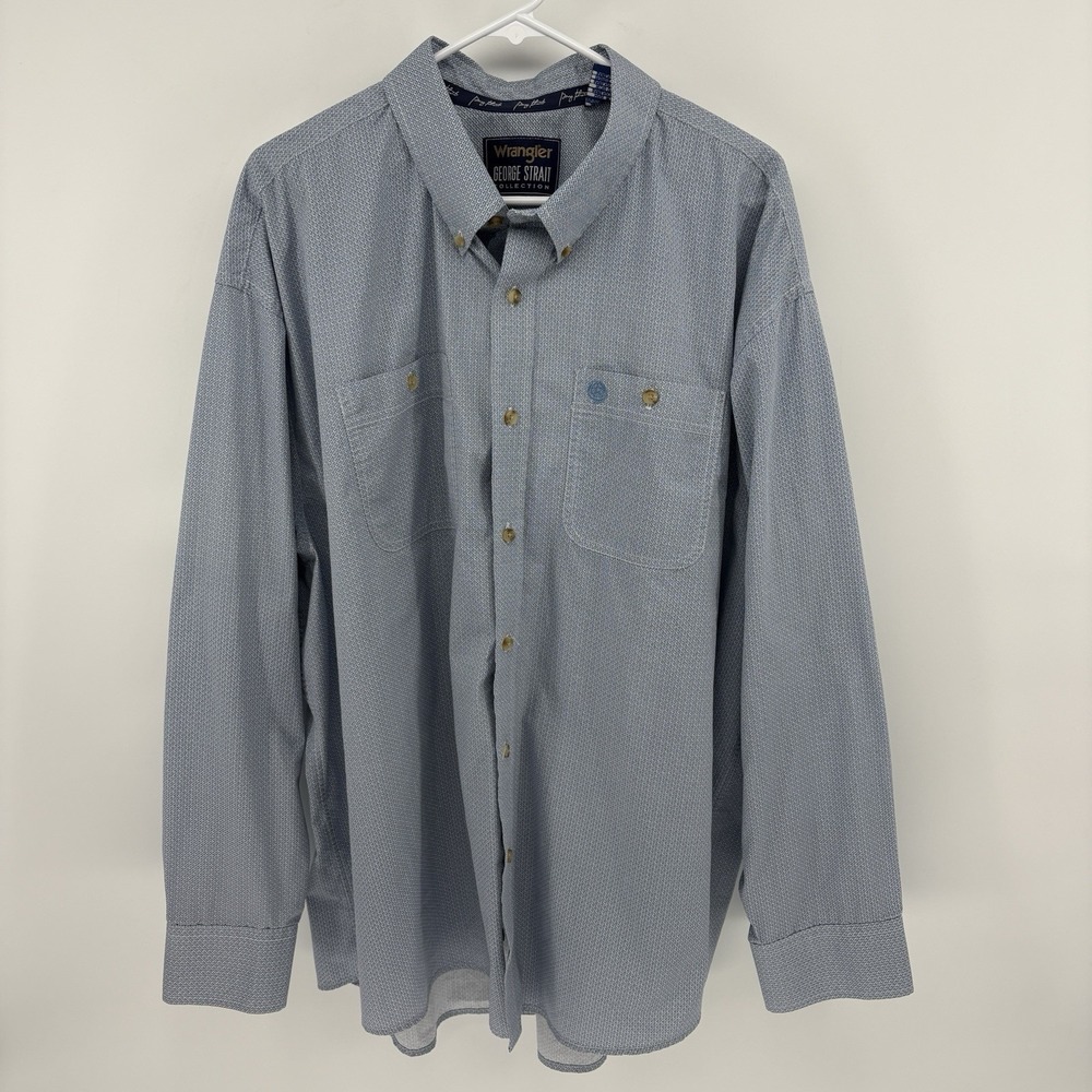 Wrangler George Strait Two Pocket Ranch Western Geometric Shirt Mens 3XT Big
